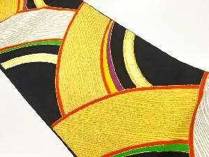 曲線模様織出し袋帯